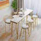 Contemporary Indoor Counter Height Dining Table Marble Rectangle White Bistro Table 63"L x 15.7"W x 41.3"H Without Chairs Clearhalo 'Bar Furniture' 'Bar Tables' 'bar_tables' 'furn' 'furn_bar_tables' 'Furniture' 'furniture_bar_tables' 'Kitchen & Dining Furniture' 5002554