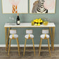 Contemporary Indoor Counter Height Dining Table Marble Rectangle White Bistro Table 55.1"L x 15.7"W x 41.3"H Without Chairs Clearhalo 'Bar Furniture' 'Bar Tables' 'bar_tables' 'furn' 'furn_bar_tables' 'Furniture' 'furniture_bar_tables' 'Kitchen & Dining Furniture' 5002555