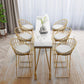 Contemporary Indoor Counter Height Dining Table Marble Rectangle White Bistro Table 78.7"L x 15.7"W x 41.3"H Without Chairs Clearhalo 'Bar Furniture' 'Bar Tables' 'bar_tables' 'furn' 'furn_bar_tables' 'Furniture' 'furniture_bar_tables' 'Kitchen & Dining Furniture' 5002556