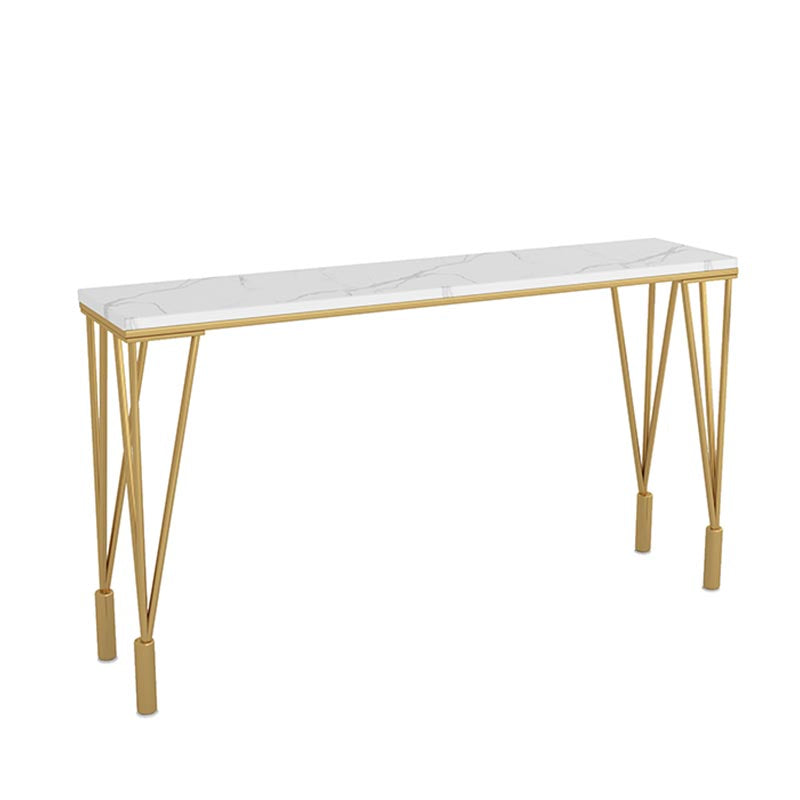 Contemporary Indoor Counter Height Dining Table Marble Rectangle White Bistro Table Without Chairs Clearhalo 'Bar Furniture' 'Bar Tables' 'bar_tables' 'furn' 'furn_bar_tables' 'Furniture' 'furniture_bar_tables' 'Kitchen & Dining Furniture' 5002557