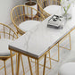 Contemporary Indoor Counter Height Dining Table Marble Rectangle White Bistro Table Clearhalo 'Bar Furniture' 'Bar Tables' 'bar_tables' 'furn' 'furn_bar_tables' 'Furniture' 'furniture_bar_tables' 'Kitchen & Dining Furniture' 5002558