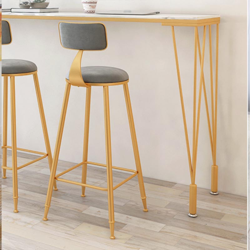 Contemporary Indoor Counter Height Dining Table Marble Rectangle White Bistro Table Clearhalo 'Bar Furniture' 'Bar Tables' 'bar_tables' 'furn' 'furn_bar_tables' 'Furniture' 'furniture_bar_tables' 'Kitchen & Dining Furniture' 5002560