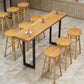 Solid Wood Bar Dining Table Rectangle Industrial Bar Table with Sled Base 70.9"L x 15.7"W x 41.3"H Without Chairs Clearhalo 'Bar Furniture' 'Bar Tables' 'bar_tables' 'furn' 'furn_bar_tables' 'Furniture' 'furniture_bar_tables' 'Kitchen & Dining Furniture' 5002576
