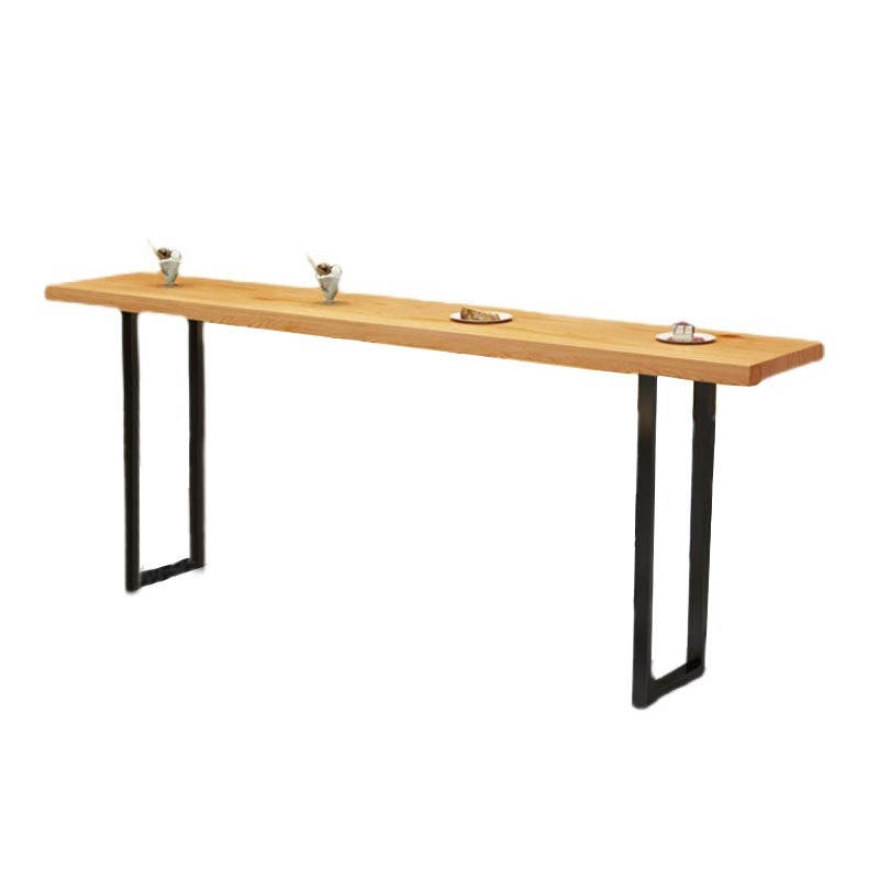Solid Wood Bar Dining Table Rectangle Industrial Bar Table with Sled Base Without Chairs Clearhalo 'Bar Furniture' 'Bar Tables' 'bar_tables' 'furn' 'furn_bar_tables' 'Furniture' 'furniture_bar_tables' 'Kitchen & Dining Furniture' 5002580