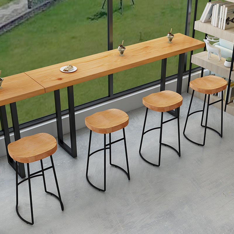 Solid Wood Bar Dining Table Rectangle Industrial Bar Table with Sled Base Clearhalo 'Bar Furniture' 'Bar Tables' 'bar_tables' 'furn' 'furn_bar_tables' 'Furniture' 'furniture_bar_tables' 'Kitchen & Dining Furniture' 5002583
