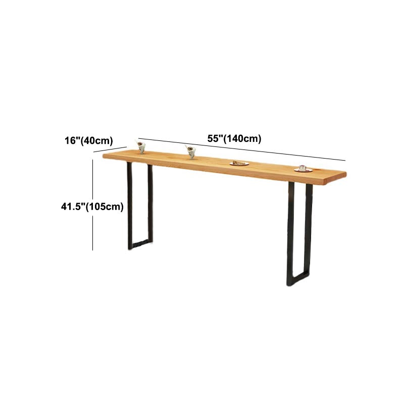 Solid Wood Bar Dining Table Rectangle Industrial Bar Table with Sled Base Clearhalo 'Bar Furniture' 'Bar Tables' 'bar_tables' 'furn' 'furn_bar_tables' 'Furniture' 'furniture_bar_tables' 'Kitchen & Dining Furniture' 5002586