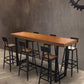 Wood Bar Table Traditional Luxury Rectangle Bar Table with Trestle Base 70.9"L x 23.6"W x 41.3"H Without Chairs Clearhalo 'Bar Furniture' 'Bar Tables' 'bar_tables' 'furn' 'furn_bar_tables' 'Furniture' 'furniture_bar_tables' 'Kitchen & Dining Furniture' 5002614