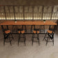 Wood Bar Table Traditional Luxury Rectangle Bar Table with Trestle Base 86.6"L x 15.7"W x 41.3"H Without Chairs Clearhalo 'Bar Furniture' 'Bar Tables' 'bar_tables' 'furn' 'furn_bar_tables' 'Furniture' 'furniture_bar_tables' 'Kitchen & Dining Furniture' 5002616