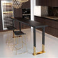 Black Metal Trestle Bistro Bar Desk Rectangle Indoor Contemporary Bar Stool Table 78.7"L x 15.7"W x 41.3"H Without Chairs Clearhalo 'Bar Furniture' 'Bar Tables' 'bar_tables' 'furn' 'furn_bar_tables' 'Furniture' 'furniture_bar_tables' 'Kitchen & Dining Furniture' 5002637