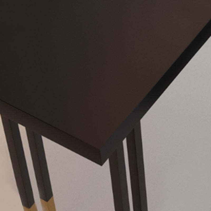 Black Metal Trestle Bistro Bar Desk Rectangle Indoor Contemporary Bar Stool Table Clearhalo 'Bar Furniture' 'Bar Tables' 'bar_tables' 'furn' 'furn_bar_tables' 'Furniture' 'furniture_bar_tables' 'Kitchen & Dining Furniture' 5002642