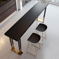 Black Metal Trestle Bistro Bar Desk Rectangle Indoor Contemporary Bar Stool Table Clearhalo 'Bar Furniture' 'Bar Tables' 'bar_tables' 'furn' 'furn_bar_tables' 'Furniture' 'furniture_bar_tables' 'Kitchen & Dining Furniture' 5002645
