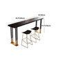 Black Metal Trestle Bistro Bar Desk Rectangle Indoor Contemporary Bar Stool Table Clearhalo 'Bar Furniture' 'Bar Tables' 'bar_tables' 'furn' 'furn_bar_tables' 'Furniture' 'furniture_bar_tables' 'Kitchen & Dining Furniture' 5002652