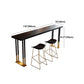 Black Metal Trestle Bistro Bar Desk Rectangle Indoor Contemporary Bar Stool Table Clearhalo 'Bar Furniture' 'Bar Tables' 'bar_tables' 'furn' 'furn_bar_tables' 'Furniture' 'furniture_bar_tables' 'Kitchen & Dining Furniture' 5002654