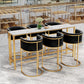 Artificial Marble Bar Table 42-inch Height Metal Base Bistro Table for Living Room Clearhalo 'Bar Furniture' 'Bar Tables' 'bar_tables' 'furn' 'furn_bar_tables' 'Furniture' 'furniture_bar_tables' 'Kitchen & Dining Furniture' 5002680