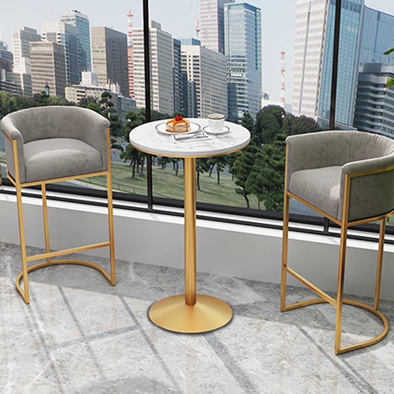 Artificial Marble Bar Table 42-inch Height Metal Base Bistro Table for Living Room Clearhalo 'Bar Furniture' 'Bar Tables' 'bar_tables' 'furn' 'furn_bar_tables' 'Furniture' 'furniture_bar_tables' 'Kitchen & Dining Furniture' 5002681