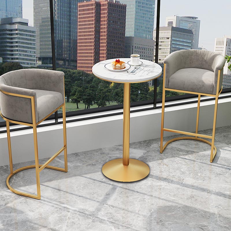 Artificial Marble Bar Table 42-inch Height Metal Base Bistro Table for Living Room Clearhalo 'Bar Furniture' 'Bar Tables' 'bar_tables' 'furn' 'furn_bar_tables' 'Furniture' 'furniture_bar_tables' 'Kitchen & Dining Furniture' 5002682