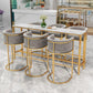 Artificial Marble Bar Table 42-inch Height Metal Base Bistro Table for Living Room Clearhalo 'Bar Furniture' 'Bar Tables' 'bar_tables' 'furn' 'furn_bar_tables' 'Furniture' 'furniture_bar_tables' 'Kitchen & Dining Furniture' 5002683