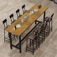 Wood Bar Table Traditional Luxury Rectangle Bar Dining Table with Trestle Base 86.6"L x 23.6"W x 41.3"H Without Chairs Clearhalo 'Bar Furniture' 'Bar Tables' 'bar_tables' 'furn' 'furn_bar_tables' 'Furniture' 'furniture_bar_tables' 'Kitchen & Dining Furniture' 5002694