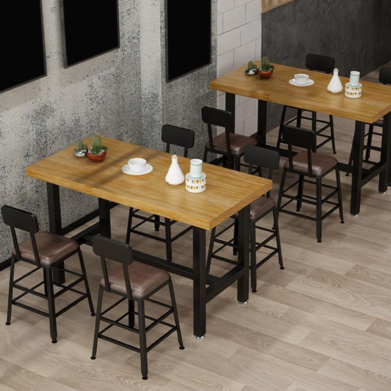 Wood Bar Table Traditional Luxury Rectangle Bar Dining Table with Trestle Base Clearhalo 'Bar Furniture' 'Bar Tables' 'bar_tables' 'furn' 'furn_bar_tables' 'Furniture' 'furniture_bar_tables' 'Kitchen & Dining Furniture' 5002701