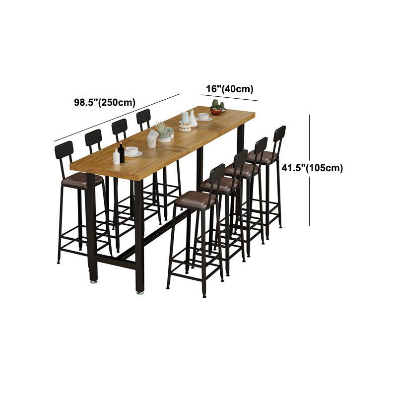 Wood Bar Table Traditional Luxury Rectangle Bar Dining Table with Trestle Base Clearhalo 'Bar Furniture' 'Bar Tables' 'bar_tables' 'furn' 'furn_bar_tables' 'Furniture' 'furniture_bar_tables' 'Kitchen & Dining Furniture' 5002708