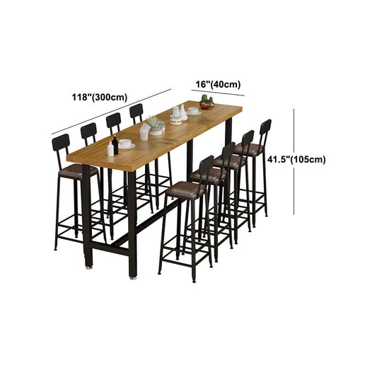 Wood Bar Table Traditional Luxury Rectangle Bar Dining Table with Trestle Base Clearhalo 'Bar Furniture' 'Bar Tables' 'bar_tables' 'furn' 'furn_bar_tables' 'Furniture' 'furniture_bar_tables' 'Kitchen & Dining Furniture' 5002709