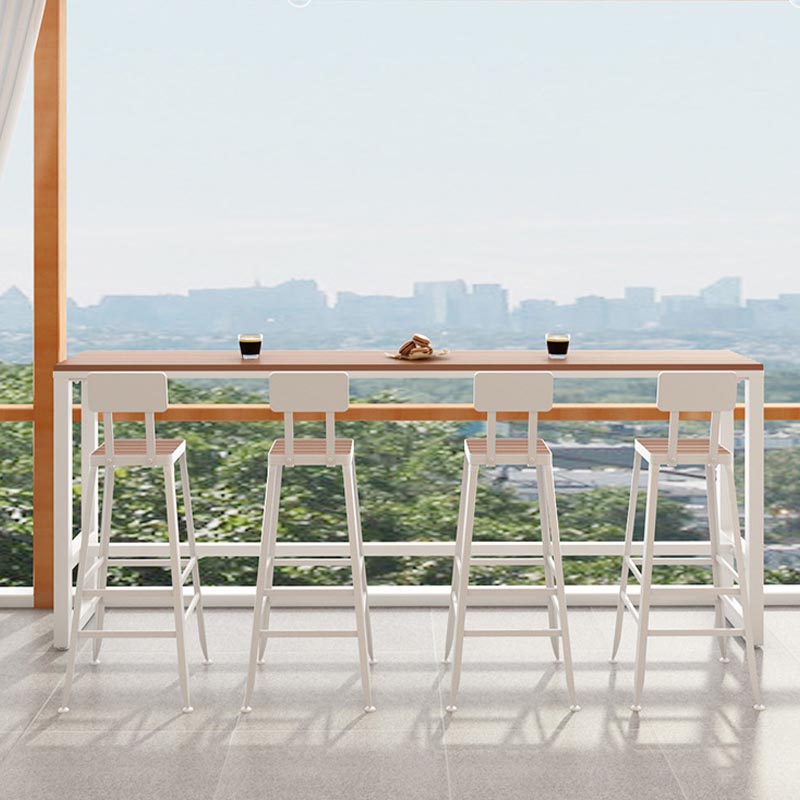 Wood Bar Dining Table Traditional Luxury Rectangle Bar Table with Trestle Base White Without Chairs Clearhalo 'Bar Furniture' 'Bar Tables' 'bar_tables' 'furn' 'furn_bar_tables' 'Furniture' 'furniture_bar_tables' 'Kitchen & Dining Furniture' 5002723