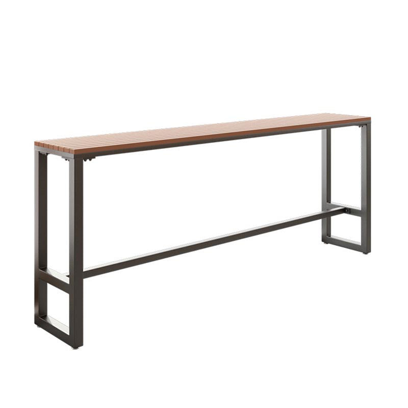 Wood Bar Dining Table Traditional Luxury Rectangle Bar Table with Trestle Base Black Without Chairs Clearhalo 'Bar Furniture' 'Bar Tables' 'bar_tables' 'furn' 'furn_bar_tables' 'Furniture' 'furniture_bar_tables' 'Kitchen & Dining Furniture' 5002724