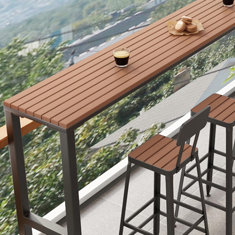 Wood Bar Dining Table Traditional Luxury Rectangle Bar Table with Trestle Base Clearhalo 'Bar Furniture' 'Bar Tables' 'bar_tables' 'furn' 'furn_bar_tables' 'Furniture' 'furniture_bar_tables' 'Kitchen & Dining Furniture' 5002725