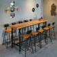 Pine Wood Bar Dining Table Brown Industrial Bar Dining Table with Trestle Base 55.1"L x 15.7"W x 41.3"H Without Chairs Clearhalo 'Bar Furniture' 'Bar Tables' 'bar_tables' 'furn' 'furn_bar_tables' 'Furniture' 'furniture_bar_tables' 'Kitchen & Dining Furniture' 5002740