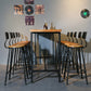 Pine Wood Bar Dining Table Brown Industrial Bar Dining Table with Trestle Base 63"L x 15.7"W x 41.3"H Without Chairs Clearhalo 'Bar Furniture' 'Bar Tables' 'bar_tables' 'furn' 'furn_bar_tables' 'Furniture' 'furniture_bar_tables' 'Kitchen & Dining Furniture' 5002741