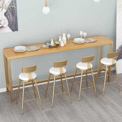 Contemporary Indoor Patio Bar Table Trestle Footrest Counter-height Pub Table Wood Without Chairs Clearhalo 'Bar Furniture' 'Bar Tables' 'bar_tables' 'furn' 'furn_bar_tables' 'Furniture' 'furniture_bar_tables' 'Kitchen & Dining Furniture' 5002754