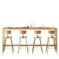 Contemporary Indoor Patio Bar Table Trestle Footrest Counter-height Pub Table 118.1"L x 15.7"W x 41.3"H Wood Without Chairs Clearhalo 'Bar Furniture' 'Bar Tables' 'bar_tables' 'furn' 'furn_bar_tables' 'Furniture' 'furniture_bar_tables' 'Kitchen & Dining Furniture' 5002757