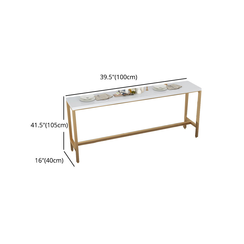 Contemporary Indoor Patio Bar Table Trestle Footrest Counter-height Pub Table Clearhalo 'Bar Furniture' 'Bar Tables' 'bar_tables' 'furn' 'furn_bar_tables' 'Furniture' 'furniture_bar_tables' 'Kitchen & Dining Furniture' 5002763