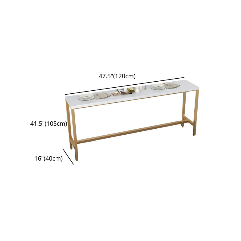 Contemporary Indoor Patio Bar Table Trestle Footrest Counter-height Pub Table Clearhalo 'Bar Furniture' 'Bar Tables' 'bar_tables' 'furn' 'furn_bar_tables' 'Furniture' 'furniture_bar_tables' 'Kitchen & Dining Furniture' 5002765