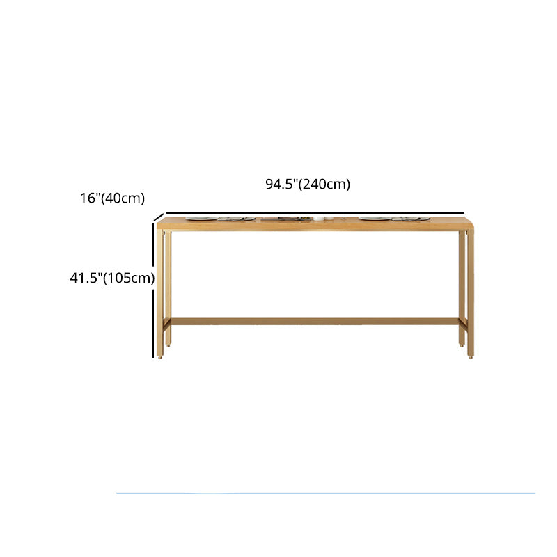 Contemporary Indoor Patio Bar Table Trestle Footrest Counter-height Pub Table Clearhalo 'Bar Furniture' 'Bar Tables' 'bar_tables' 'furn' 'furn_bar_tables' 'Furniture' 'furniture_bar_tables' 'Kitchen & Dining Furniture' 5002776