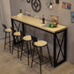 Pine Wood Bar Table Industrial Bar Dining Table with Sled Base in Black 70.9"L x 15.7"W x 41.3"H Without Chairs Clearhalo 'Bar Furniture' 'Bar Tables' 'bar_tables' 'furn' 'furn_bar_tables' 'Furniture' 'furniture_bar_tables' 'Kitchen & Dining Furniture' 5002780