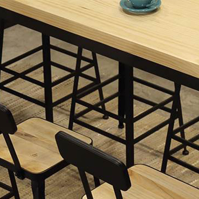 Pine Wood Bar Table Industrial Bar Dining Table with Sled Base in Black Clearhalo 'Bar Furniture' 'Bar Tables' 'bar_tables' 'furn' 'furn_bar_tables' 'Furniture' 'furniture_bar_tables' 'Kitchen & Dining Furniture' 5002785