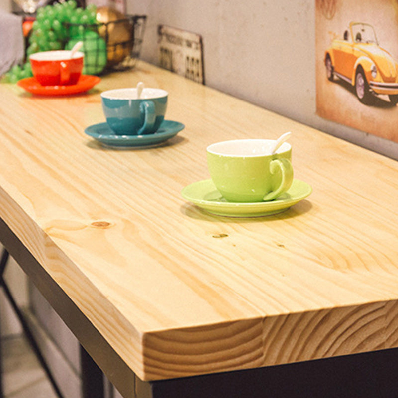 Pine Wood Bar Table Industrial Bar Dining Table with Sled Base in Black Clearhalo 'Bar Furniture' 'Bar Tables' 'bar_tables' 'furn' 'furn_bar_tables' 'Furniture' 'furniture_bar_tables' 'Kitchen & Dining Furniture' 5002786