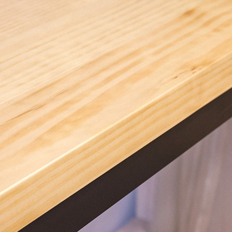 Pine Wood Bar Table Industrial Bar Dining Table with Sled Base in Black Clearhalo 'Bar Furniture' 'Bar Tables' 'bar_tables' 'furn' 'furn_bar_tables' 'Furniture' 'furniture_bar_tables' 'Kitchen & Dining Furniture' 5002787