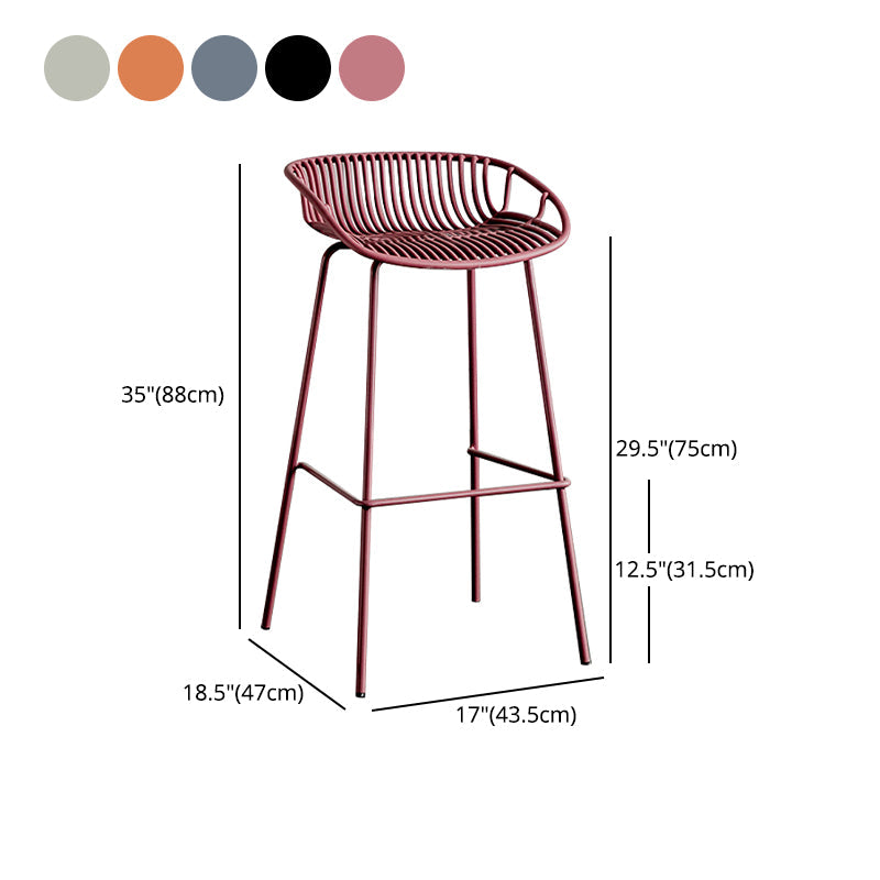 Modern Style Bar Stool Metal Counter Bar Stool with Metal Legs for Home Clearhalo 'Bar Furniture' 'Bar Stools' 'bar_stools' 'furn' 'furn_bar_stools' 'Furniture' 'furniture_bar_stools' 'Kitchen & Dining Furniture' 5002827