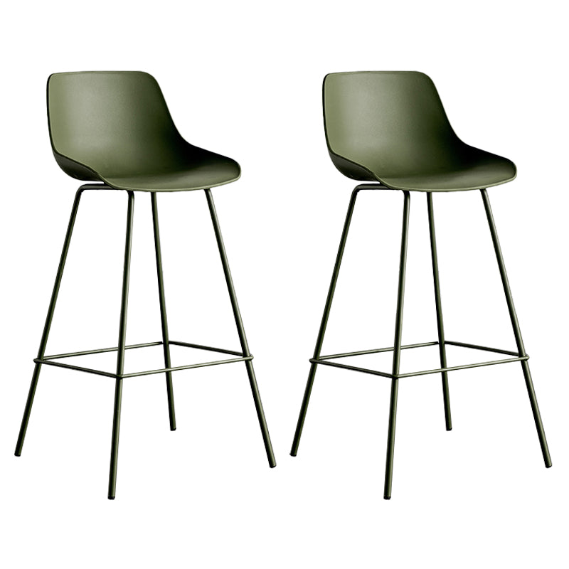 Modern Style Bar-stool Plastic Counter Bar Stool with Metal Legs Blackish Green 2 Piece Set Clearhalo 'Bar Furniture' 'Bar Stools' 'bar_stools' 'furn' 'furn_bar_stools' 'Furniture' 'furniture_bar_stools' 'Kitchen & Dining Furniture' 5002829