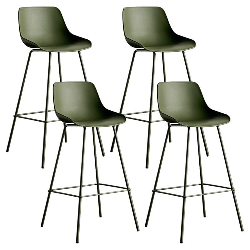 Modern Style Bar-stool Plastic Counter Bar Stool with Metal Legs Blackish Green 4 Piece Set Clearhalo 'Bar Furniture' 'Bar Stools' 'bar_stools' 'furn' 'furn_bar_stools' 'Furniture' 'furniture_bar_stools' 'Kitchen & Dining Furniture' 5002830