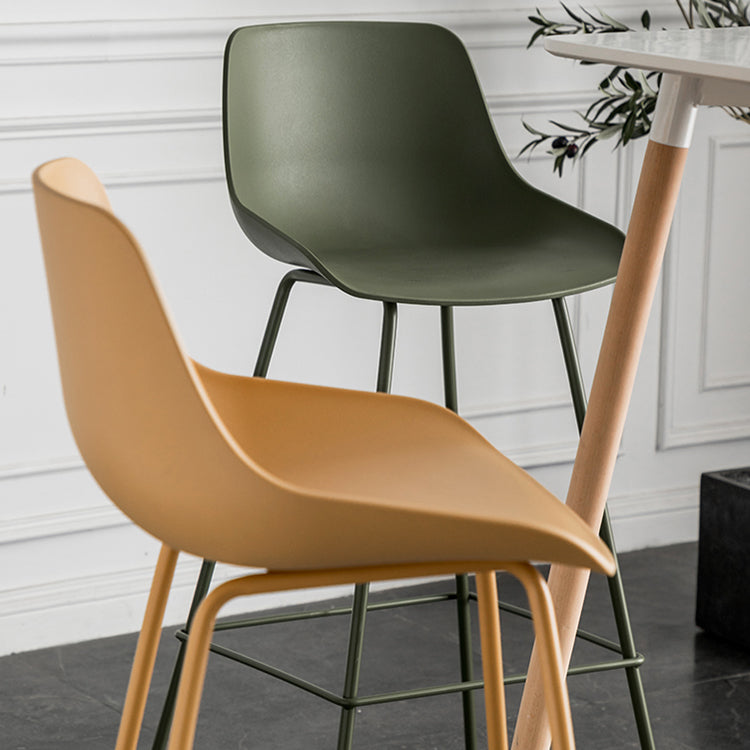 Modern Style Bar-stool Plastic Counter Bar Stool with Metal Legs Clearhalo 'Bar Furniture' 'Bar Stools' 'bar_stools' 'furn' 'furn_bar_stools' 'Furniture' 'furniture_bar_stools' 'Kitchen & Dining Furniture' 5002831