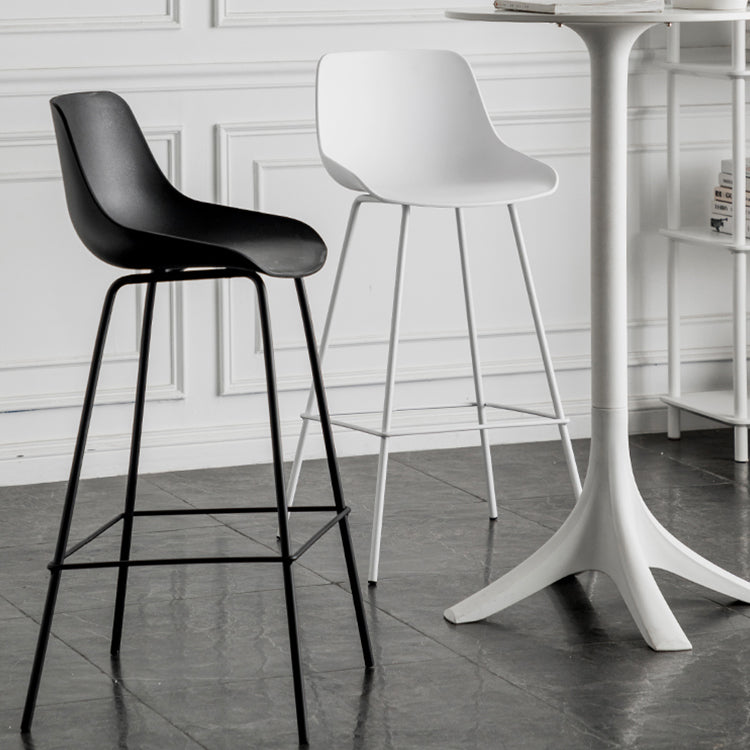 Modern Style Bar-stool Plastic Counter Bar Stool with Metal Legs Clearhalo 'Bar Furniture' 'Bar Stools' 'bar_stools' 'furn' 'furn_bar_stools' 'Furniture' 'furniture_bar_stools' 'Kitchen & Dining Furniture' 5002833