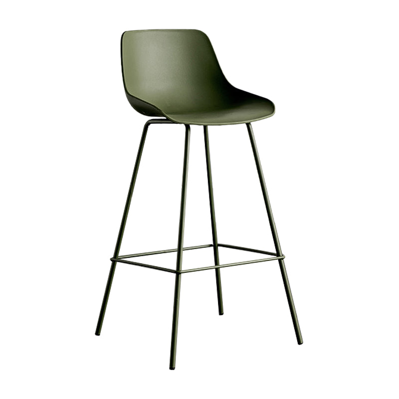 Modern Style Bar-stool Plastic Counter Bar Stool with Metal Legs Clearhalo 'Bar Furniture' 'Bar Stools' 'bar_stools' 'furn' 'furn_bar_stools' 'Furniture' 'furniture_bar_stools' 'Kitchen & Dining Furniture' 5002837