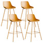 Modern Style Bar-stool Plastic Counter Bar Stool with Metal Legs Yellow 4 Piece Set Clearhalo 'Bar Furniture' 'Bar Stools' 'bar_stools' 'furn' 'furn_bar_stools' 'Furniture' 'furniture_bar_stools' 'Kitchen & Dining Furniture' 5002839