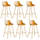 Modern Style Bar-stool Plastic Counter Bar Stool with Metal Legs Yellow 6 Piece Set Clearhalo 'Bar Furniture' 'Bar Stools' 'bar_stools' 'furn' 'furn_bar_stools' 'Furniture' 'furniture_bar_stools' 'Kitchen & Dining Furniture' 5002840