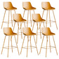 Modern Style Bar-stool Plastic Counter Bar Stool with Metal Legs Yellow 8 Piece Set Clearhalo 'Bar Furniture' 'Bar Stools' 'bar_stools' 'furn' 'furn_bar_stools' 'Furniture' 'furniture_bar_stools' 'Kitchen & Dining Furniture' 5002843