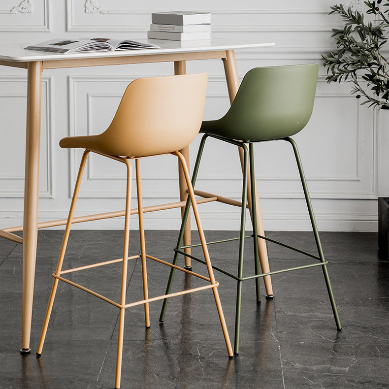 Modern Style Bar-stool Plastic Counter Bar Stool with Metal Legs Clearhalo 'Bar Furniture' 'Bar Stools' 'bar_stools' 'furn' 'furn_bar_stools' 'Furniture' 'furniture_bar_stools' 'Kitchen & Dining Furniture' 5002844