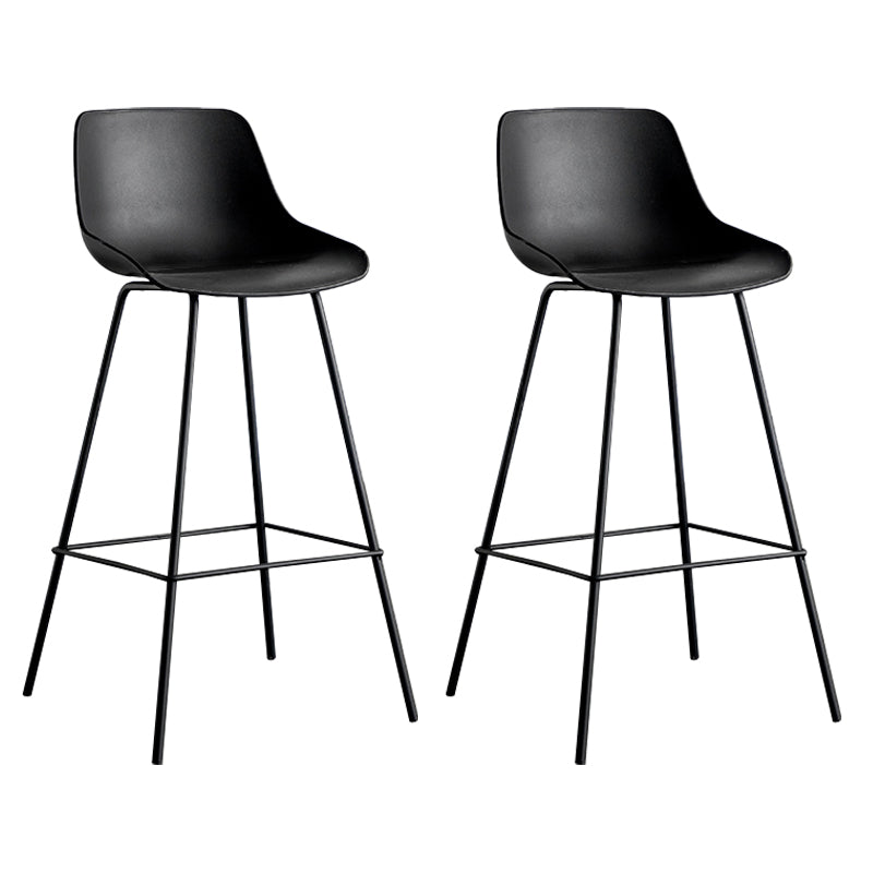 Modern Style Bar-stool Plastic Counter Bar Stool with Metal Legs Black 2 Piece Set Clearhalo 'Bar Furniture' 'Bar Stools' 'bar_stools' 'furn' 'furn_bar_stools' 'Furniture' 'furniture_bar_stools' 'Kitchen & Dining Furniture' 5002845